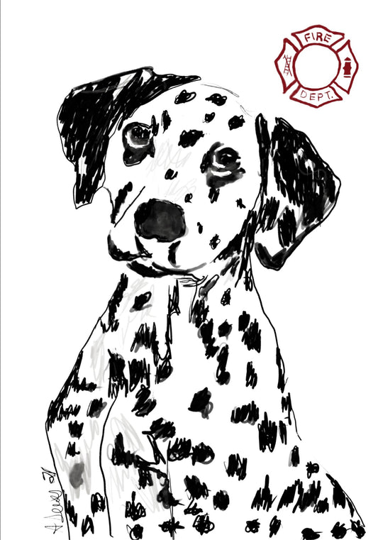 Dalmation Art Print - Blue Cava