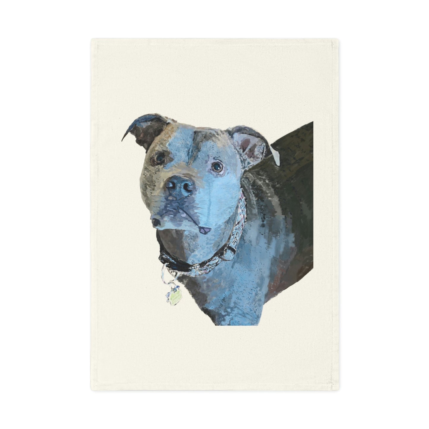 “Diesel” Pit Bull Cotton Hand Towel - Blue Cava