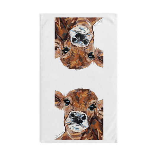 “Dirty” Cow Hand Towel (Poly/Cotton) - Blue Cava