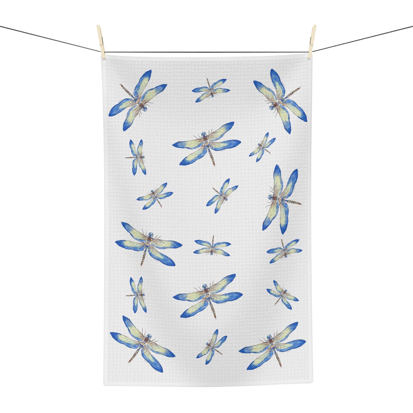 Dragonflies Microfiber Waffle Towel - Blue Cava