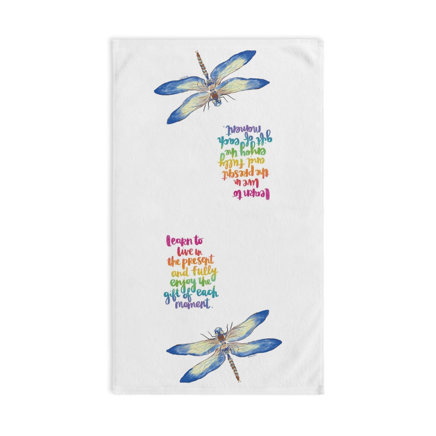 Dragonfly Hand Towel (Poly/Cotton) - Blue Cava