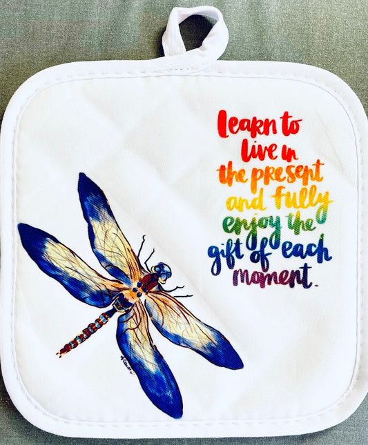 Dragonfly Pot Holder - Blue Cava