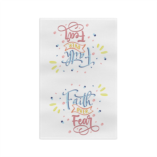 Faith Over Fear Microfiber Waffle Towel - Blue Cava