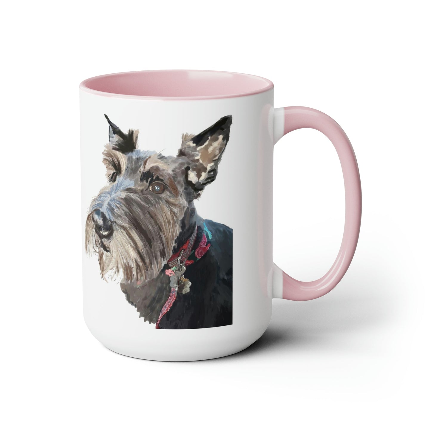 “Fala” Dog Two-Tone Coffee Mugs, 15oz - Blue Cava