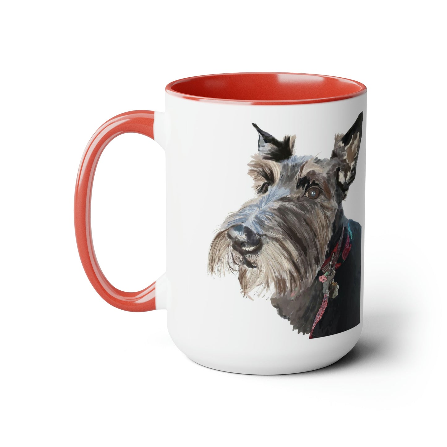 “Fala” Dog Two-Tone Coffee Mugs, 15oz - Blue Cava