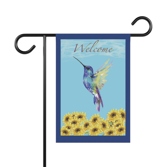 “Flossie” Hummingbird Garden & House Banner - Blue Cava