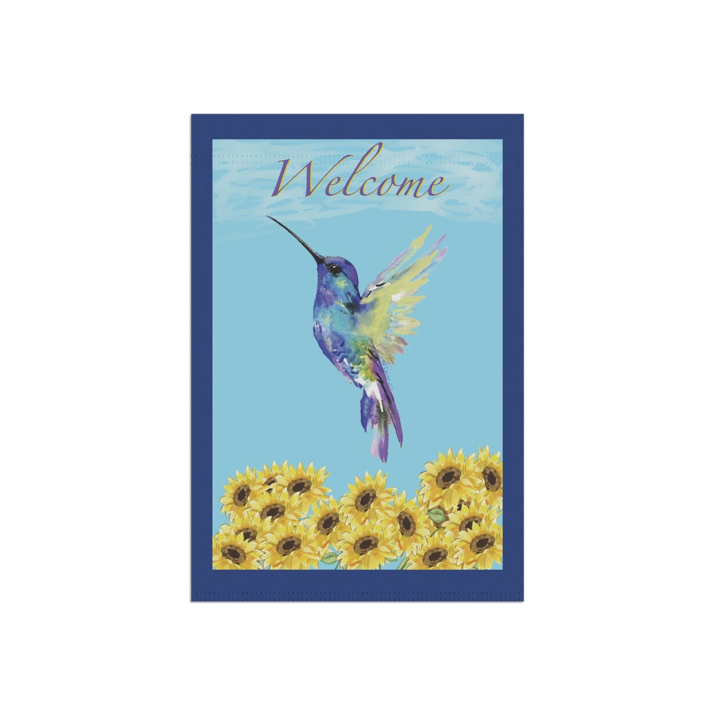 “Flossie” Hummingbird Garden & House Banner - Blue Cava