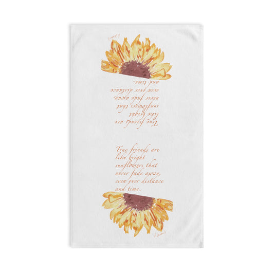 Friendship Sunflower Hand Towel - Blue Cava