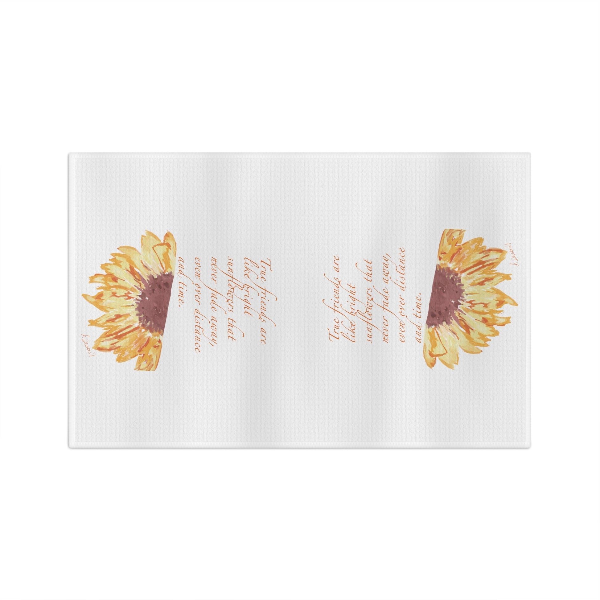 Friendship Sunflower Microfiber Waffle Towel - Blue Cava