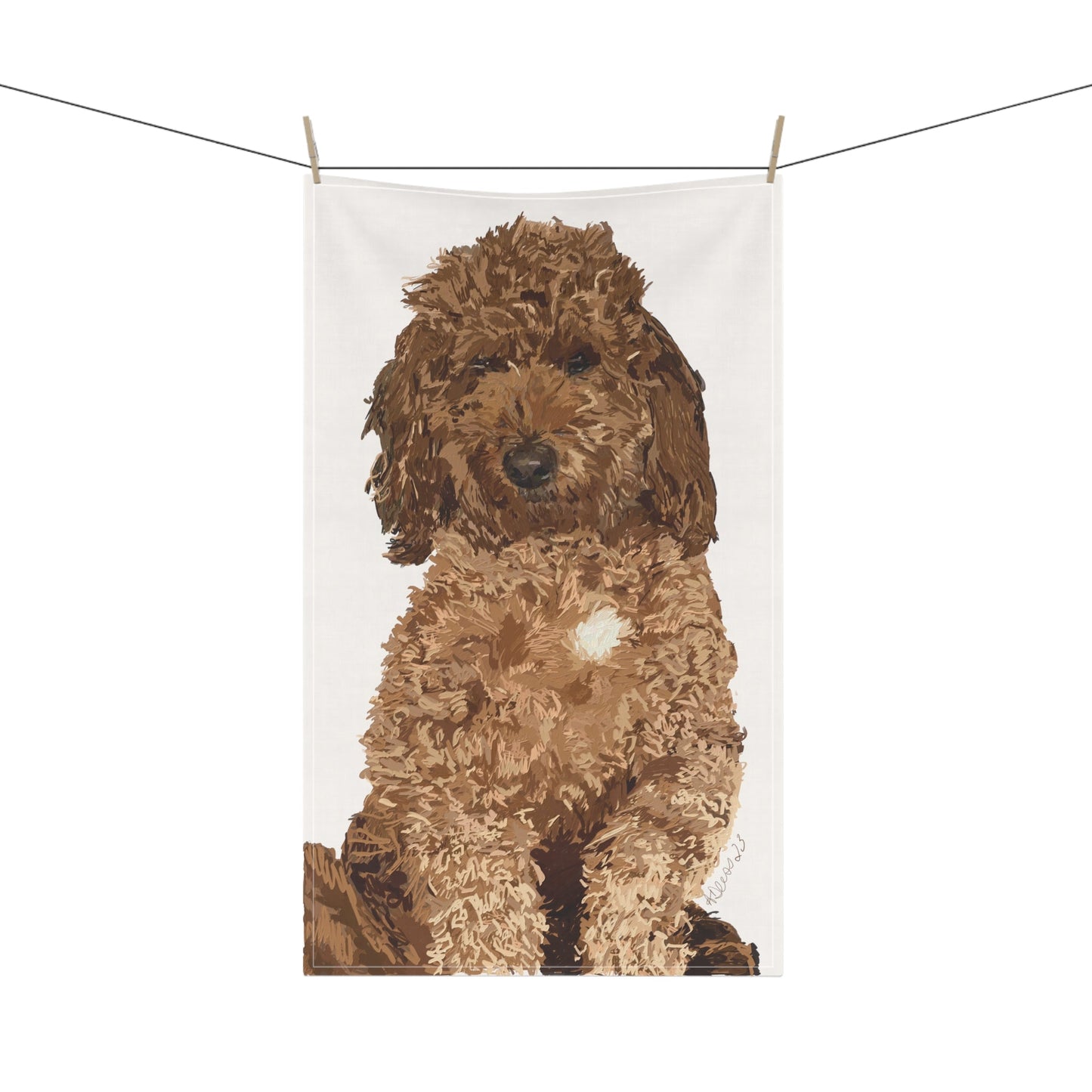 Goldendoodle “Harper” Kitchen Towel - Blue Cava