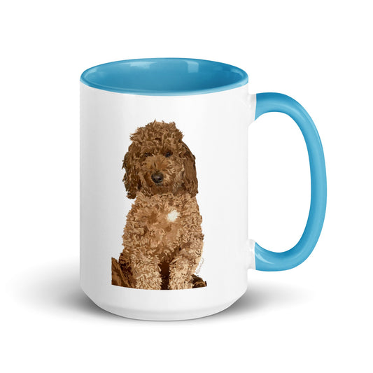 Goldendoodle Two Tone mug 15 oz/ - Blue Cava