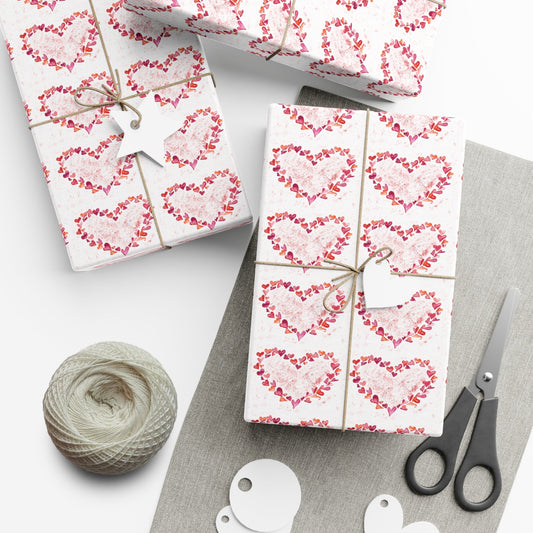 Heart of Hearts Gift Wrap Papers - Blue Cava