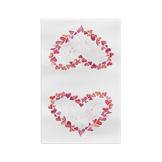 Heart of Hearts Microfiber Tea Towel - Blue Cava