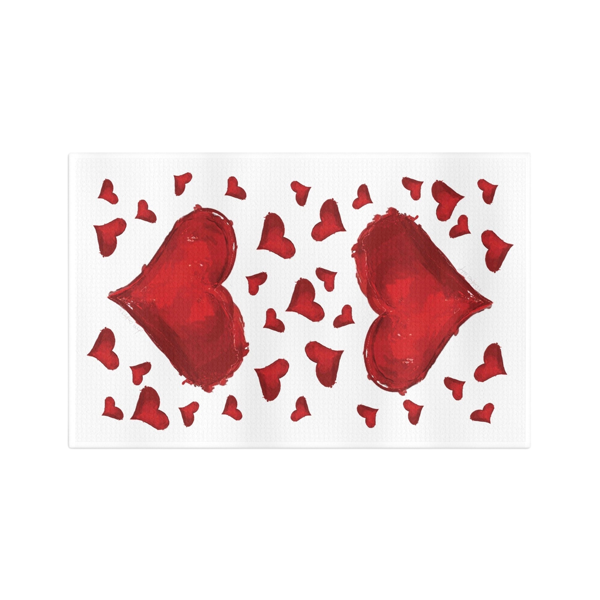 Hearts towel Microfiber Tea Towel - Blue Cava