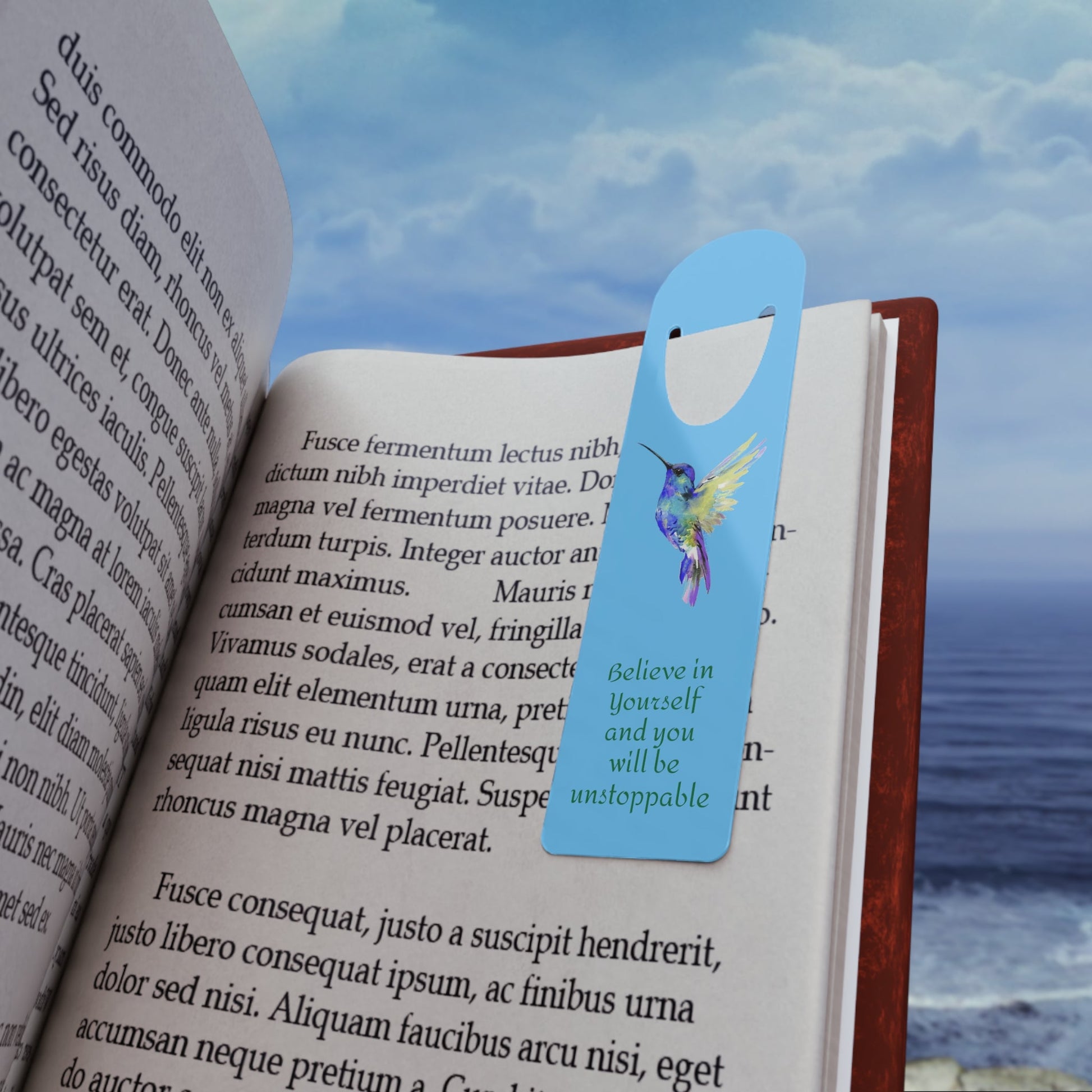 Hummingbird Bookmark - Blue Cava