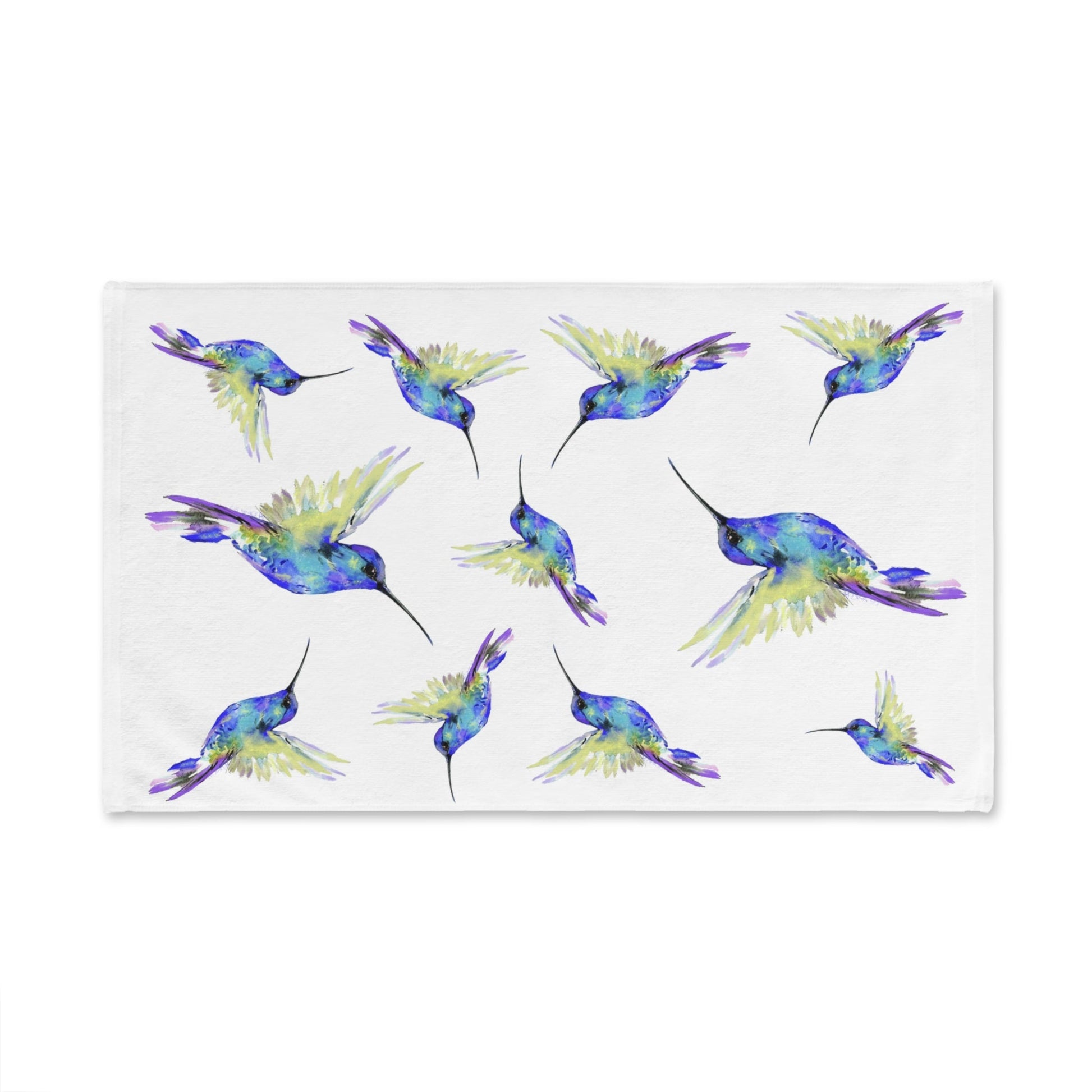 Hummingbird Hand Towel (Poly/Cotton) - Blue Cava