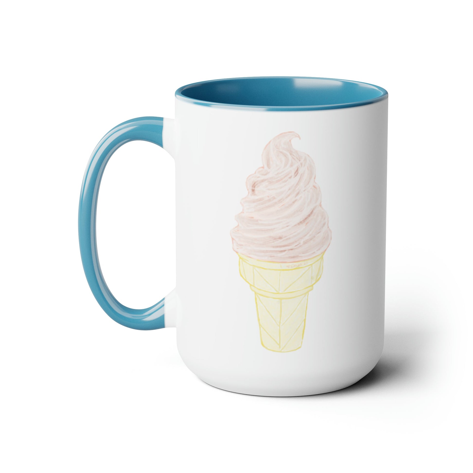 Ice Cream Two-Tone Coffee Mugs, 15oz - Blue Cava