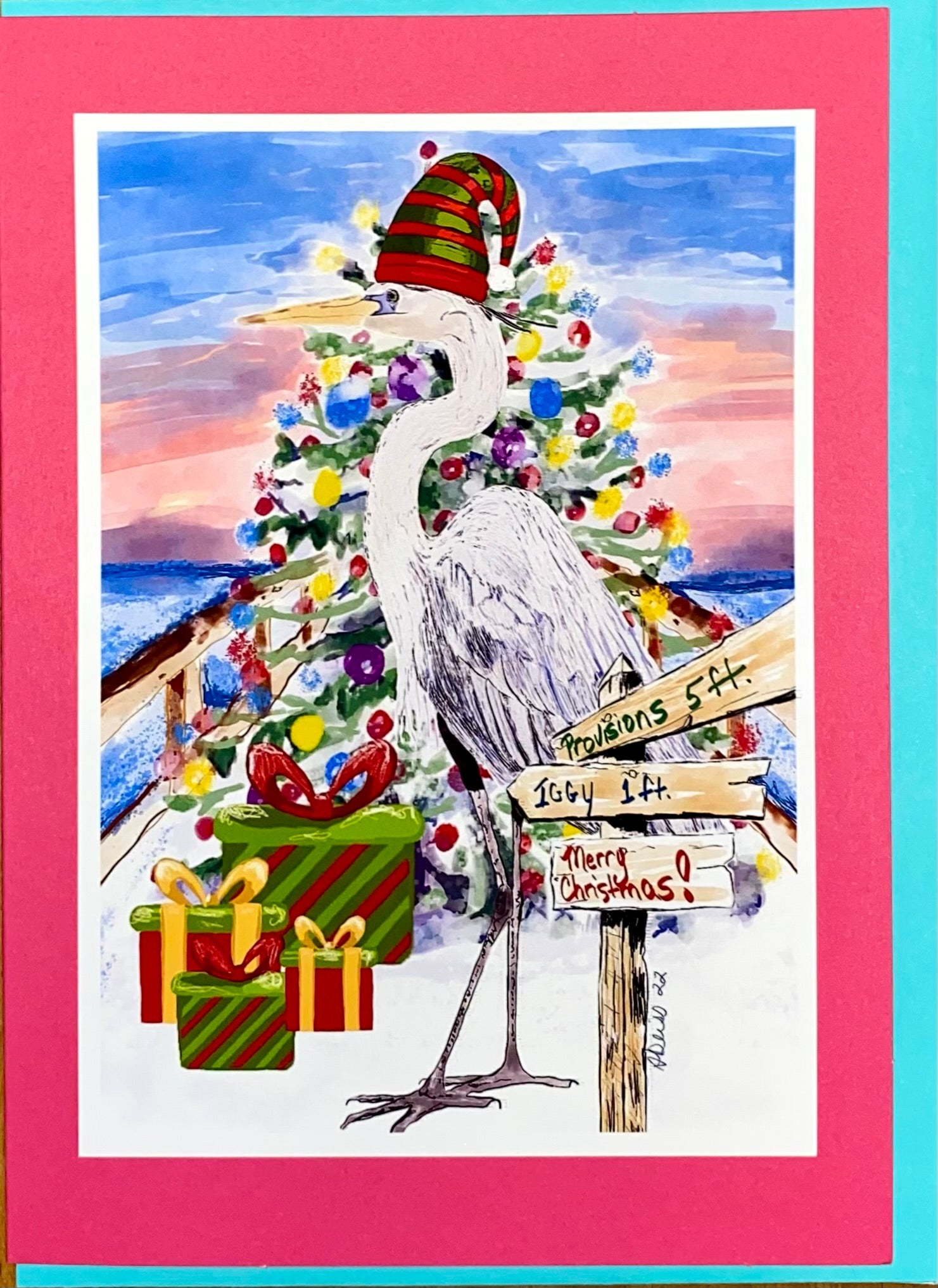 “IGGY” Christmas Greeting cards - Blue Cava