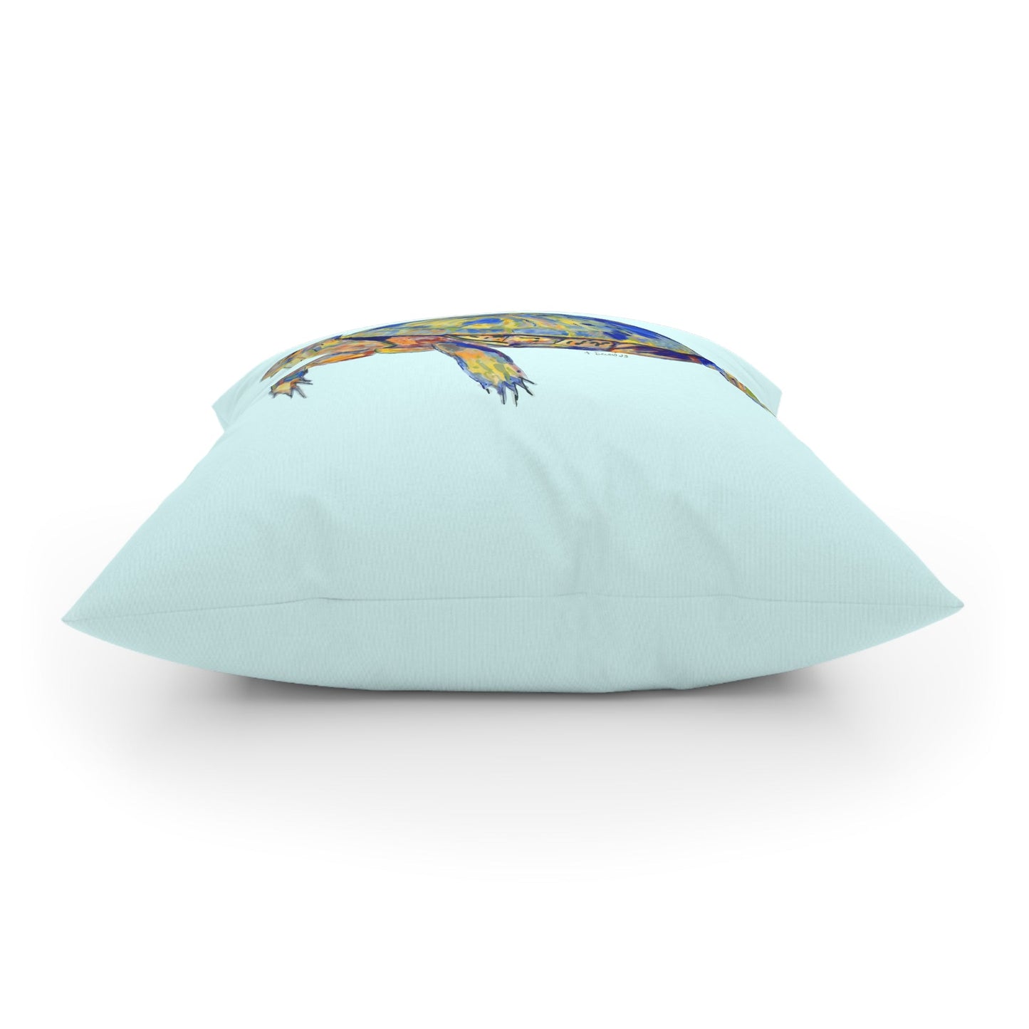 “Isaac” Sea Turtle Broadcloth Pillow - Blue Cava