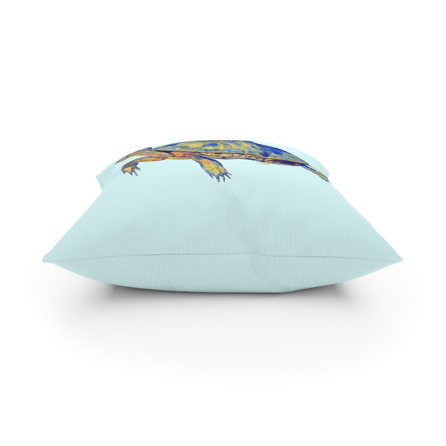 “Isaac” Sea Turtle Broadcloth Pillow - Blue Cava