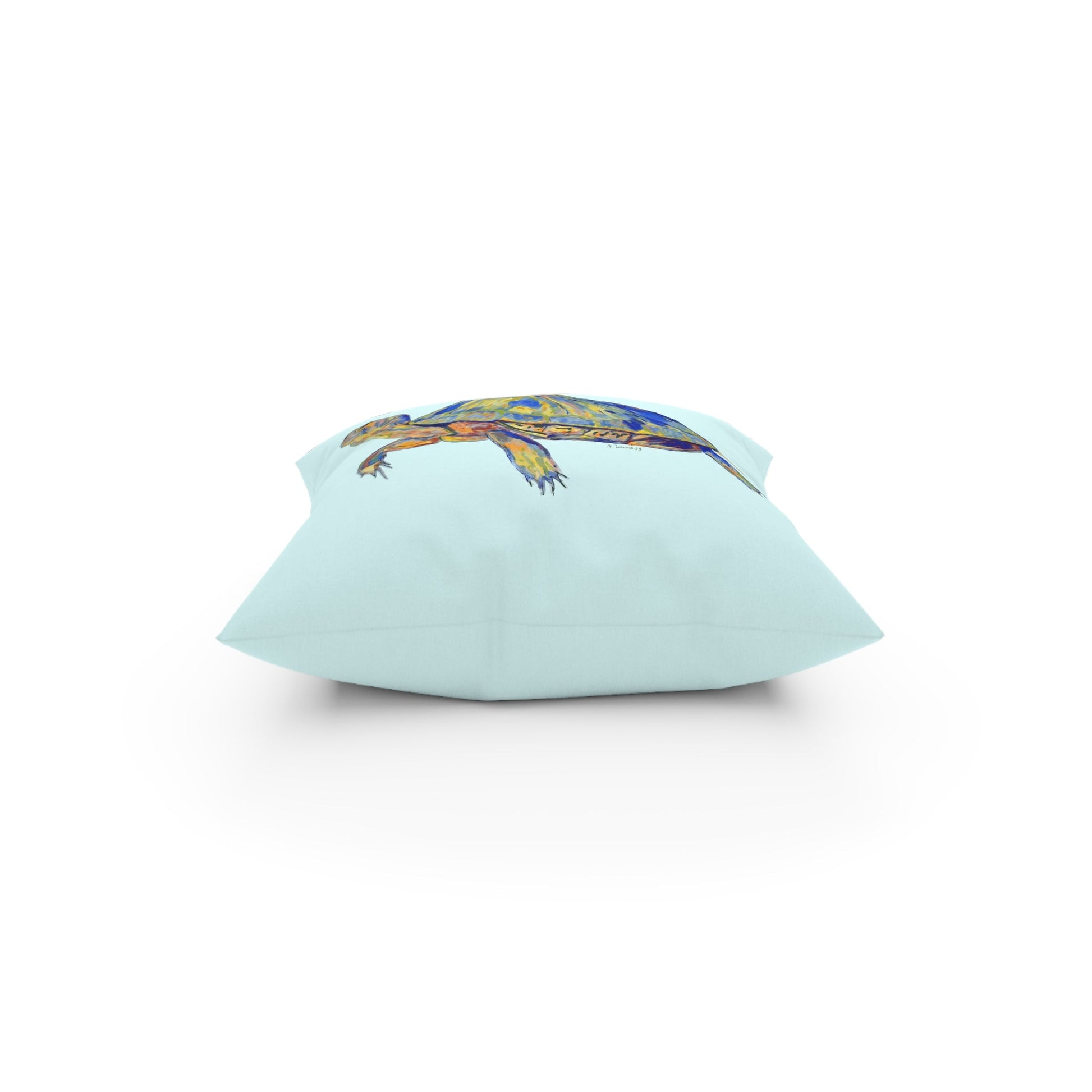 “Isaac” Sea Turtle Broadcloth Pillow - Blue Cava