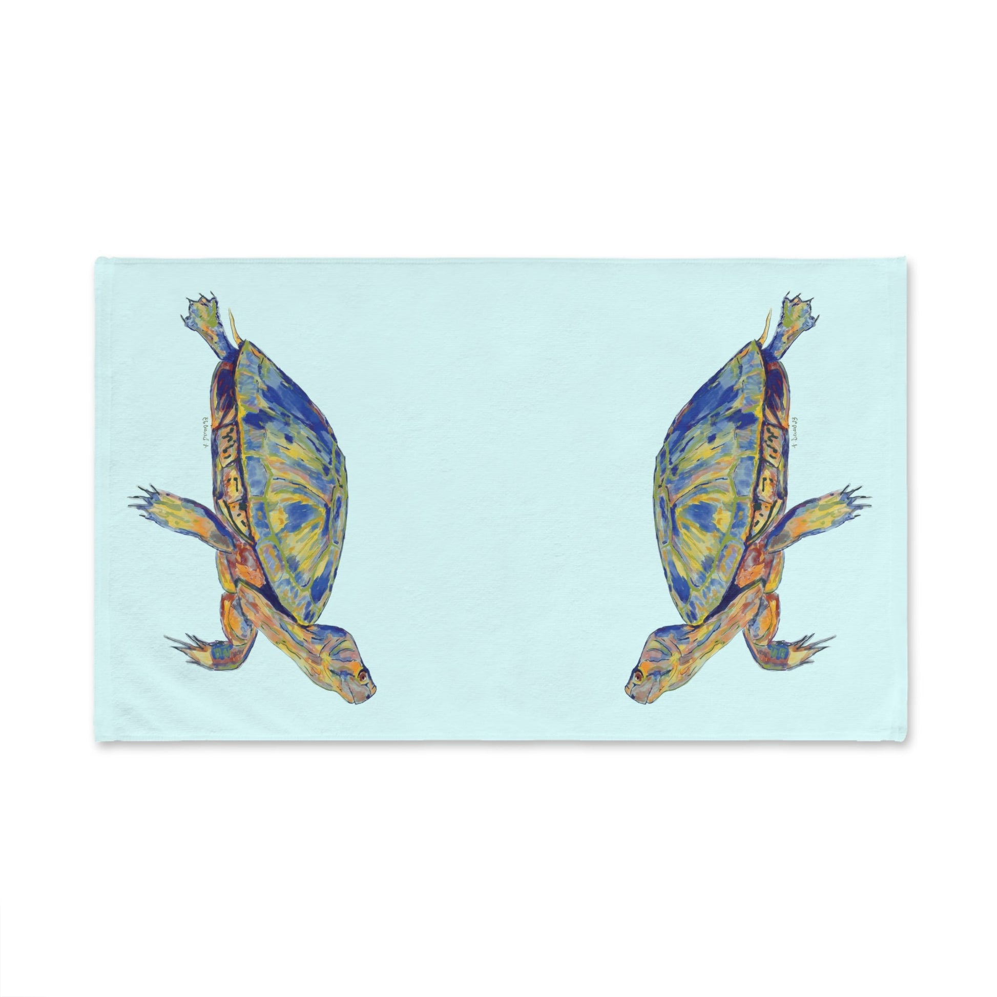 “Isaac” Sea Turtle Towel (Poly/Cotton) - Blue Cava