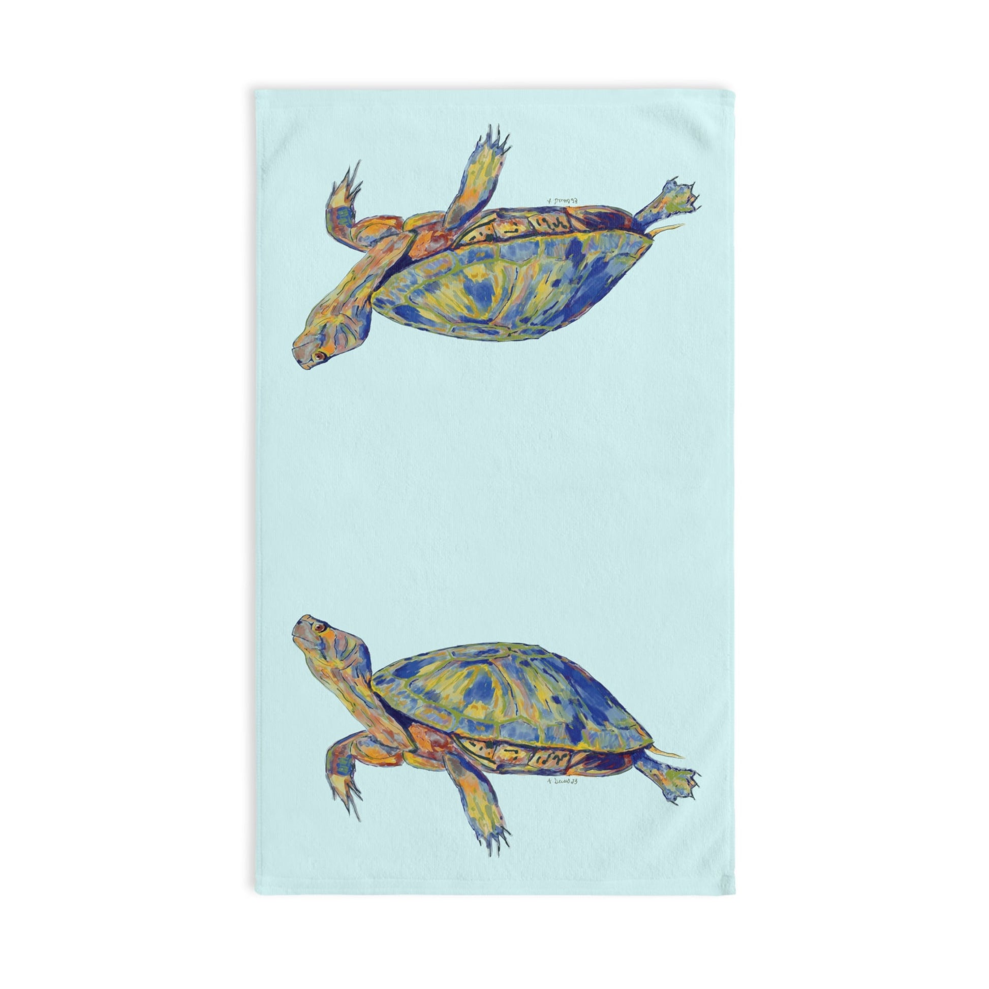 “Isaac” Sea Turtle Towel (Poly/Cotton) - Blue Cava