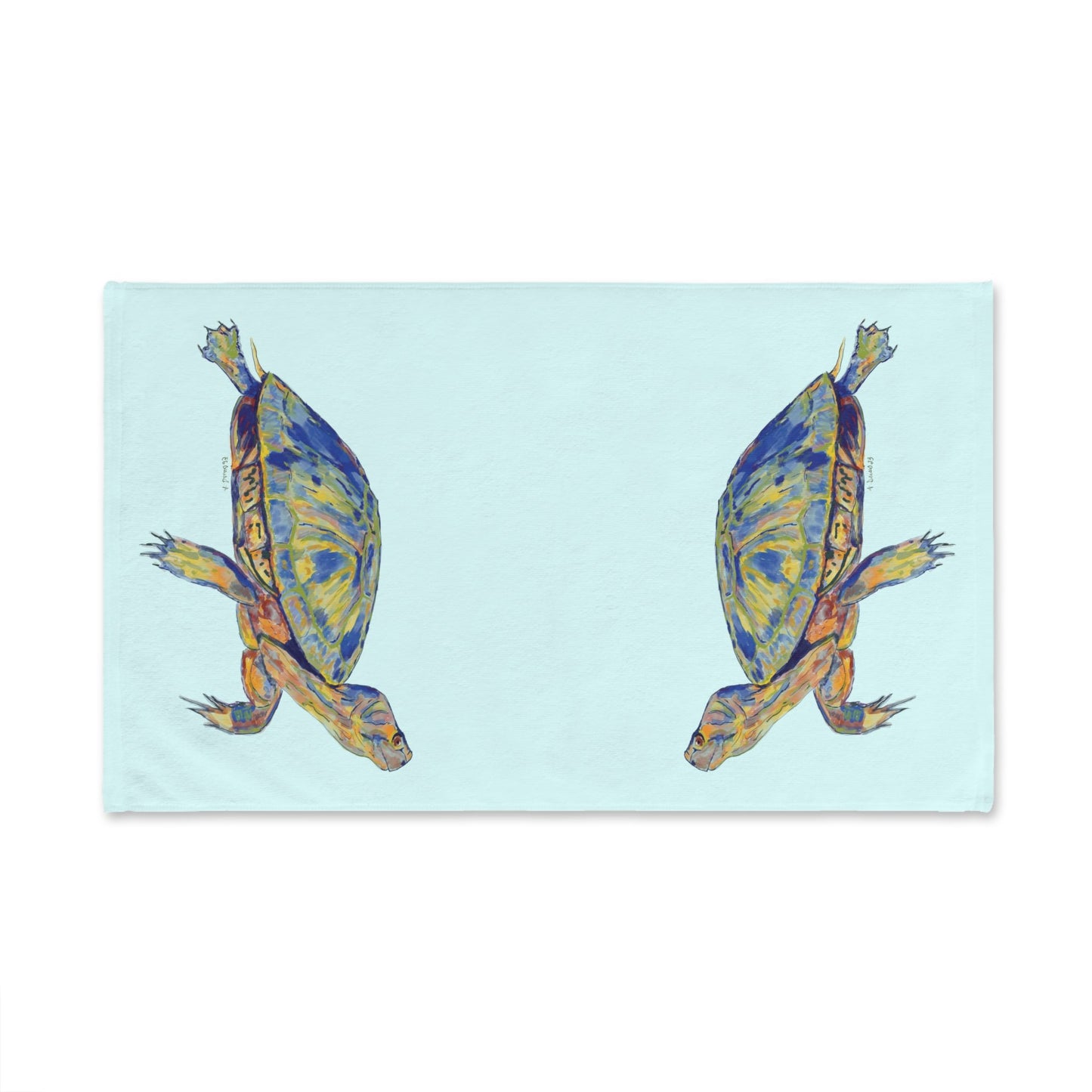 “Isaac” Sea Turtle Towel (Poly/Cotton) - Blue Cava