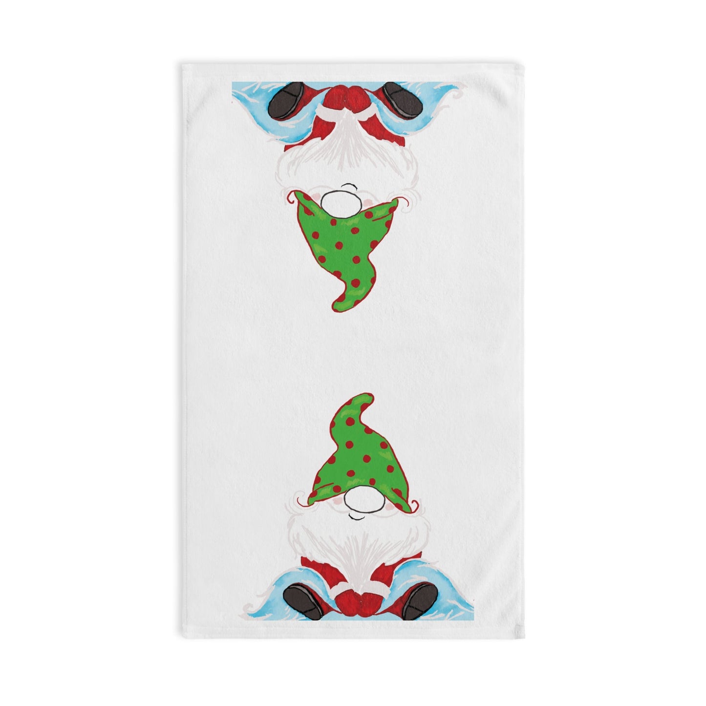 “Jingles” Christmas Gnome Hand Towel (Poly/Cotton) - Blue Cava