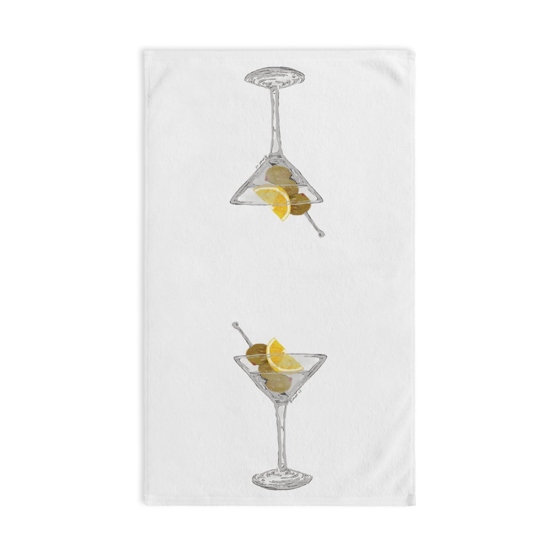 Martini Hand Towel (Poly Cotton) - Blue Cava