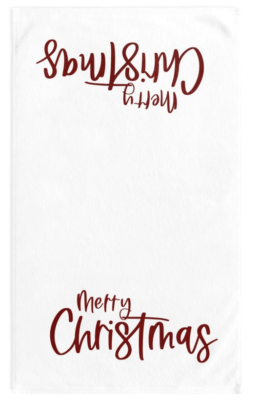 Merry Christmas Hand Towel (Poly/Cotton) - Blue Cava