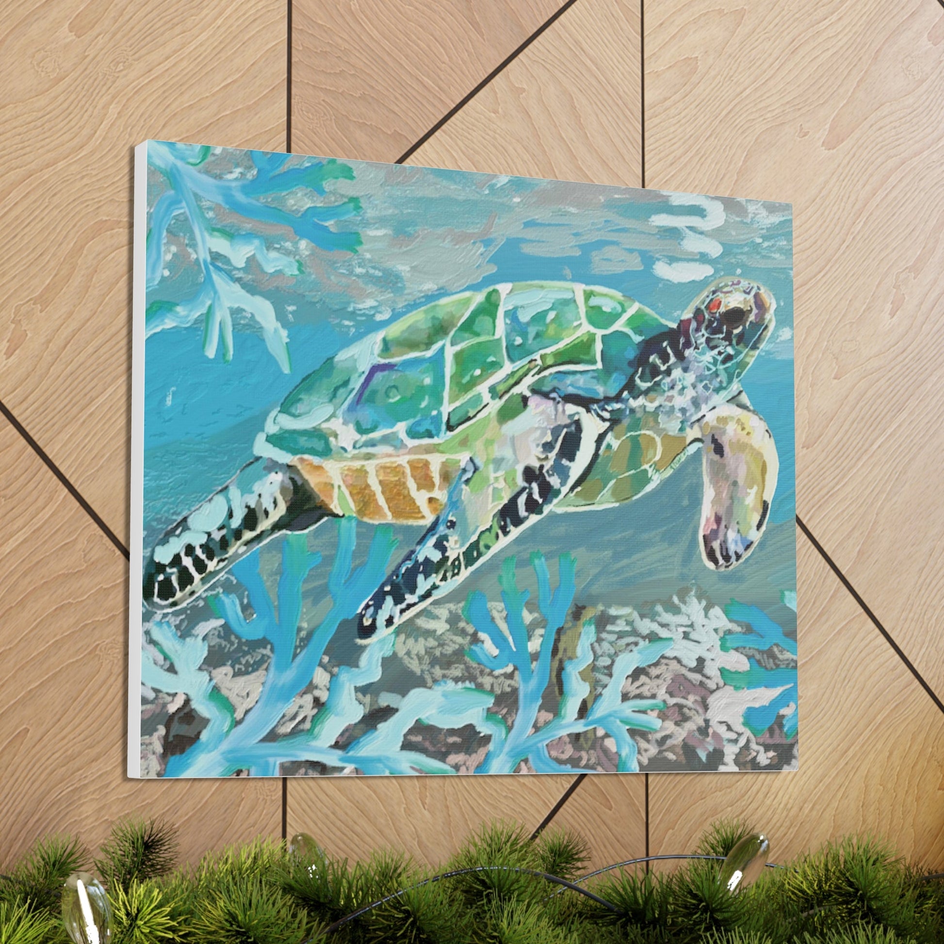 OKI Sea Turtle Canvas Gallery Wraps - Blue Cava