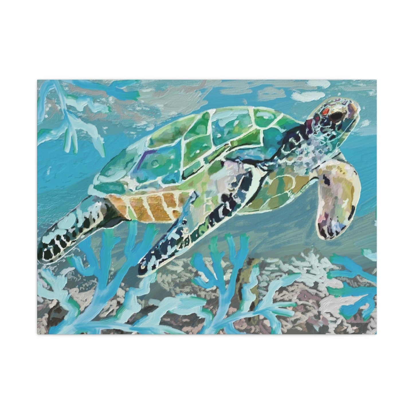 OKI Sea Turtle Canvas Gallery Wraps - Blue Cava