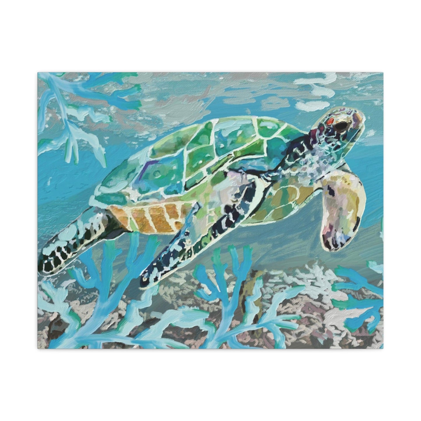 OKI Sea Turtle Canvas Gallery Wraps - Blue Cava