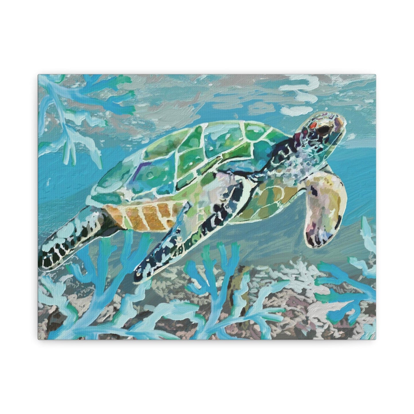 OKI Sea Turtle Canvas Gallery Wraps - Blue Cava