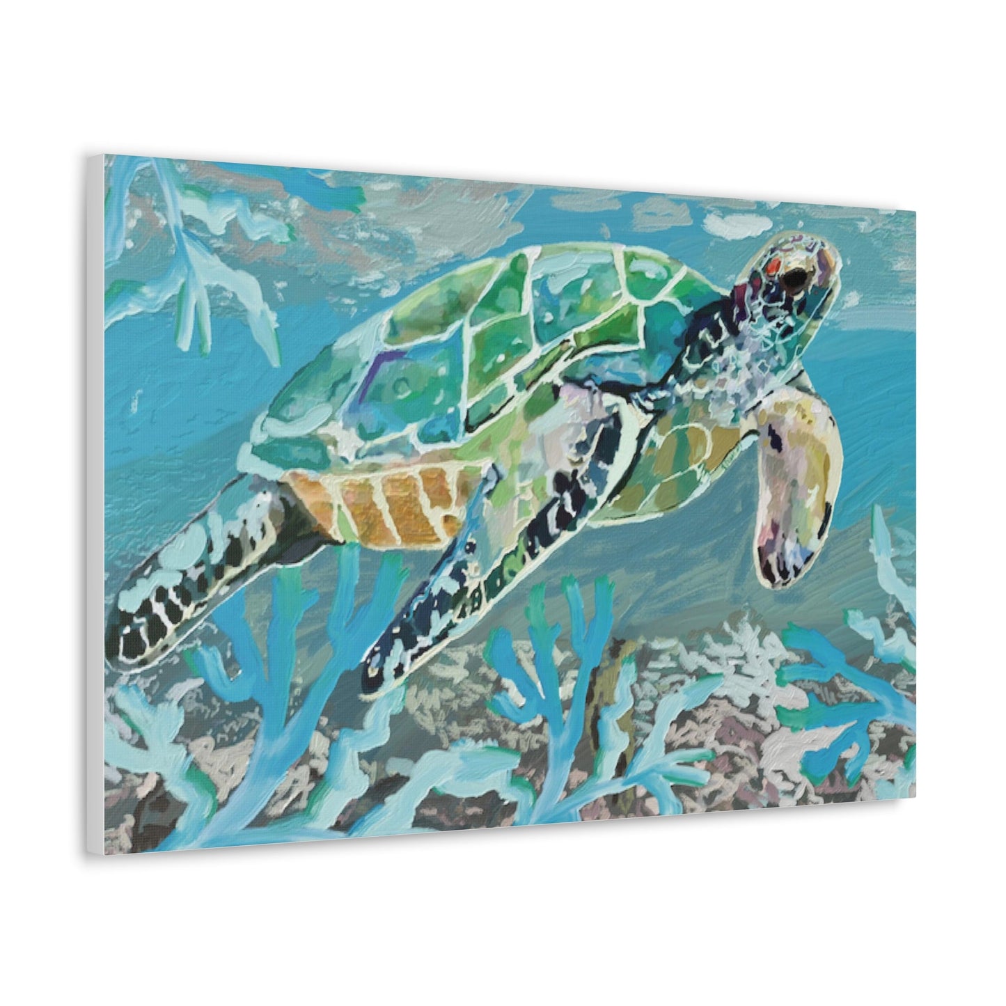 OKI Sea Turtle Canvas Gallery Wraps - Blue Cava