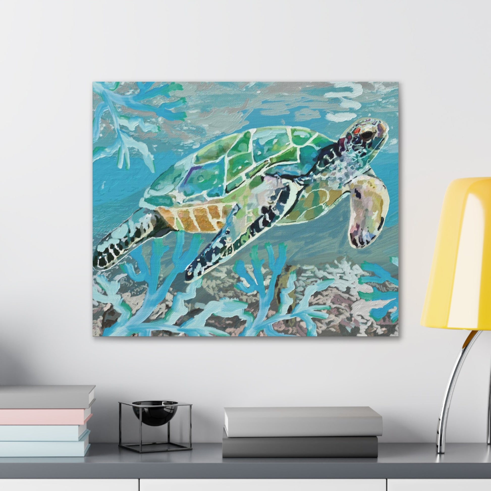 OKI Sea Turtle Canvas Gallery Wraps - Blue Cava