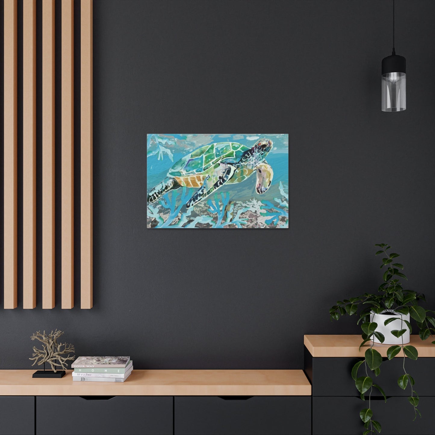 OKI Sea Turtle Canvas Gallery Wraps - Blue Cava