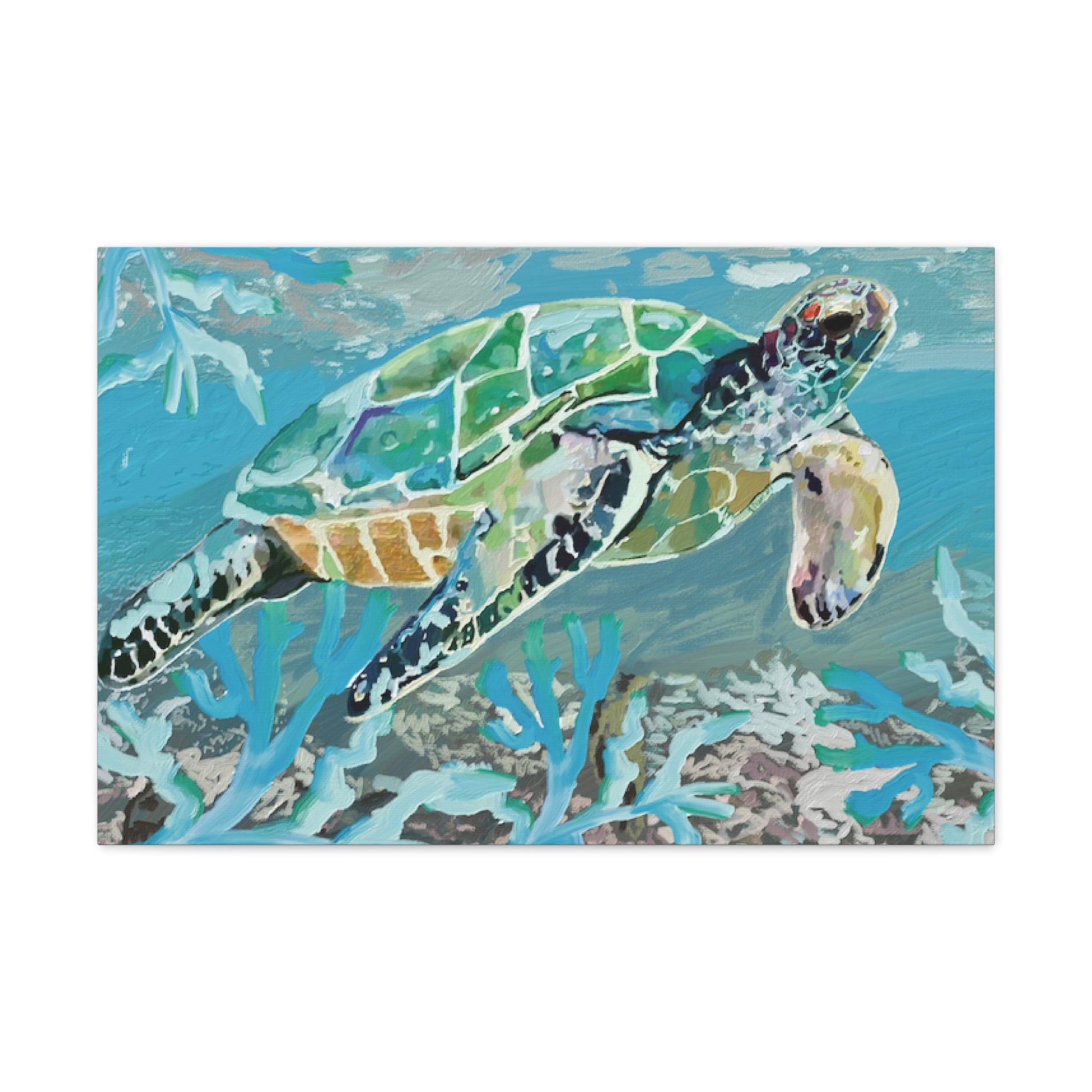 OKI Sea Turtle Canvas Gallery Wraps - Blue Cava