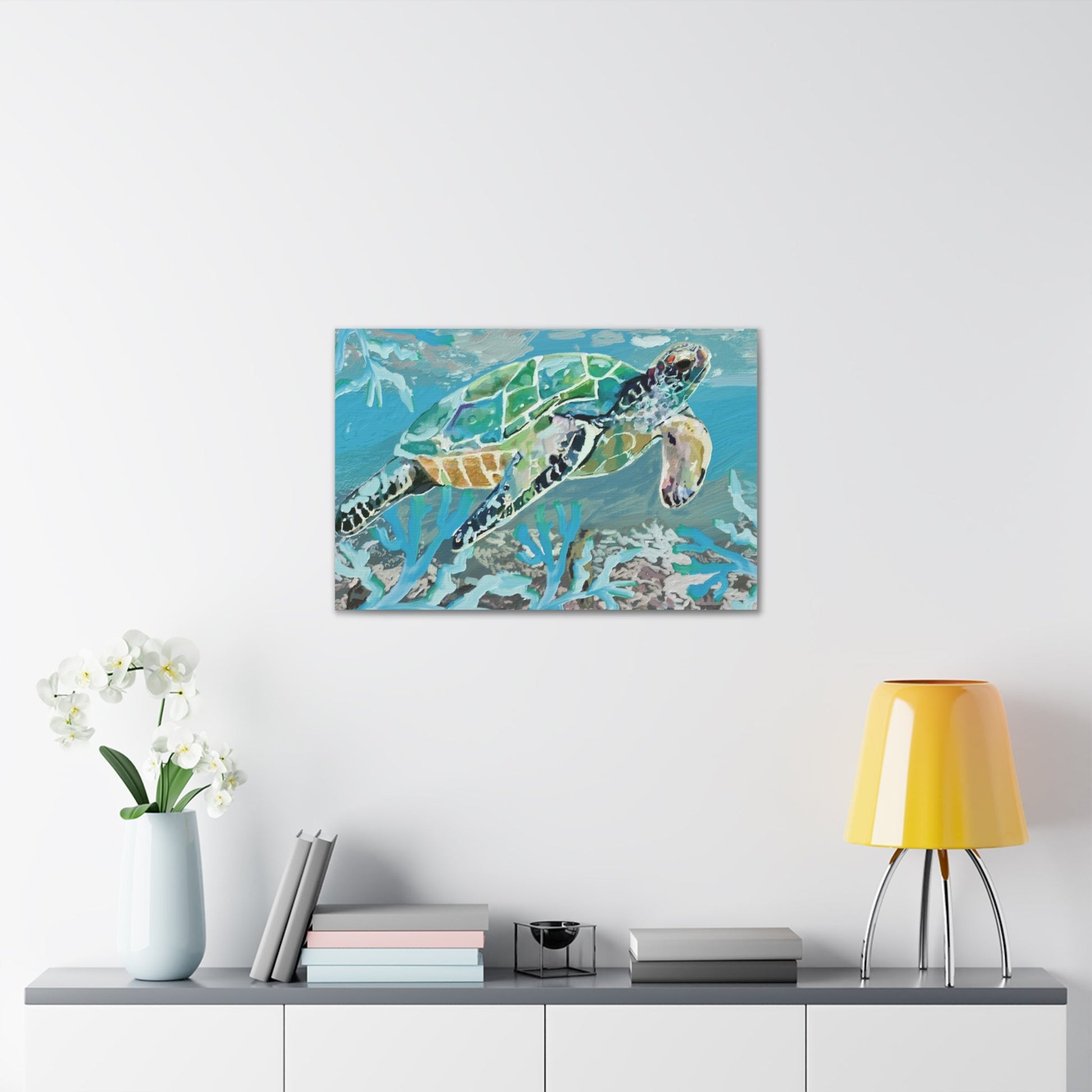 OKI Sea Turtle Canvas Gallery Wraps - Blue Cava