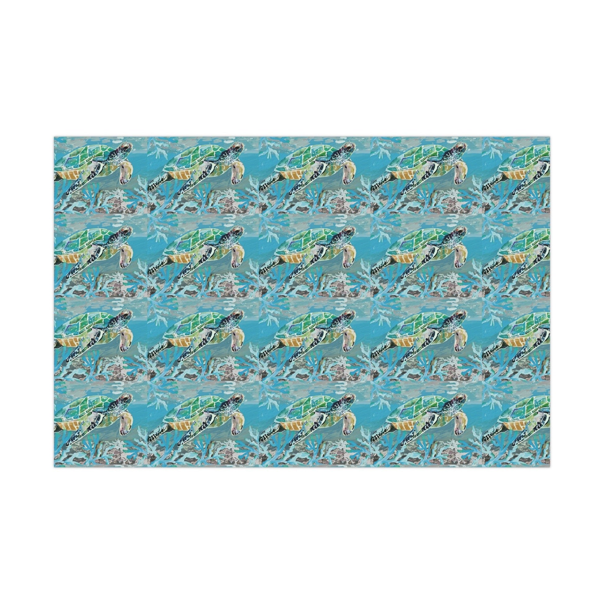 OKI Sea Turtle Gift Wrapping Papers - Blue Cava