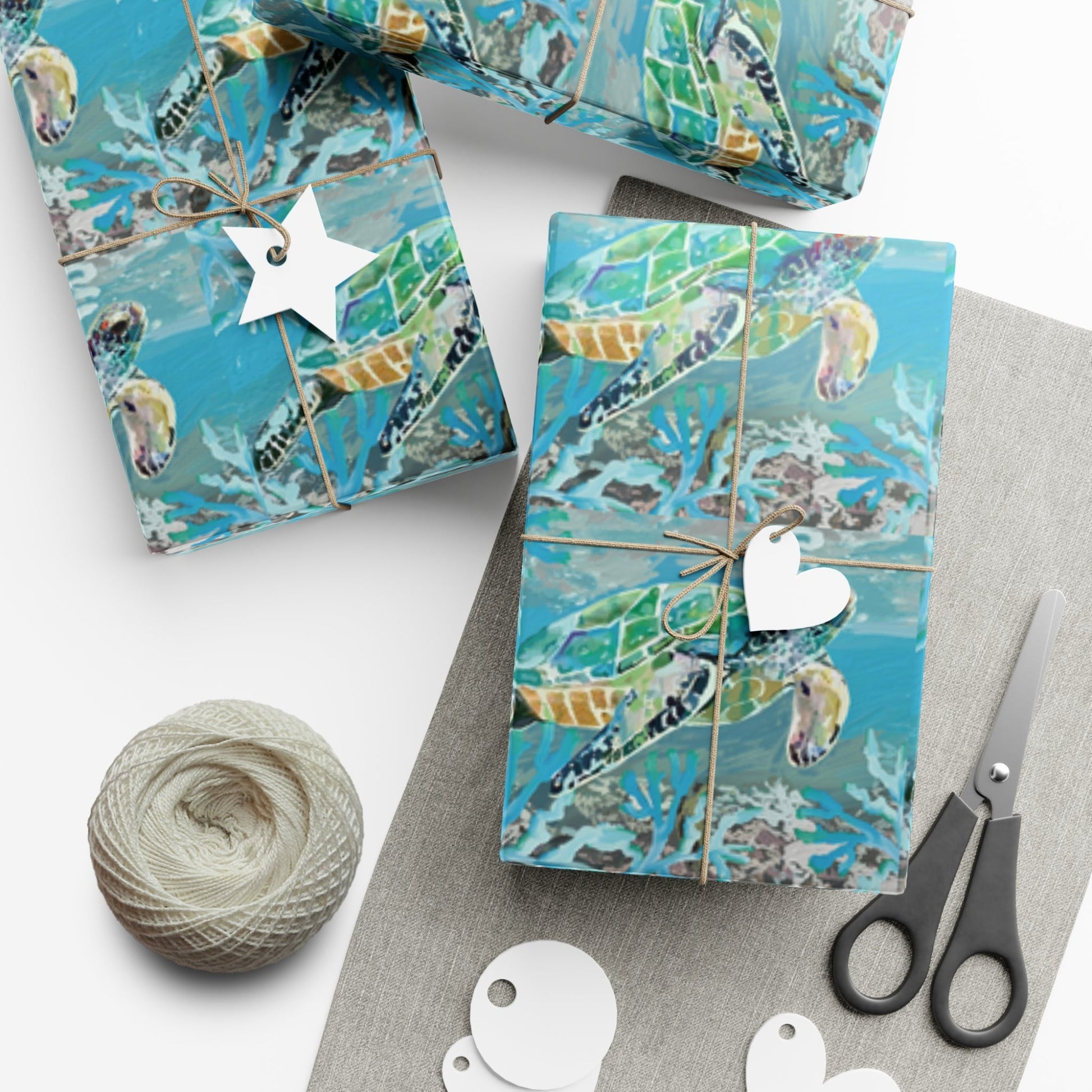 OKI Sea Turtle Gift Wrapping Papers - Blue Cava