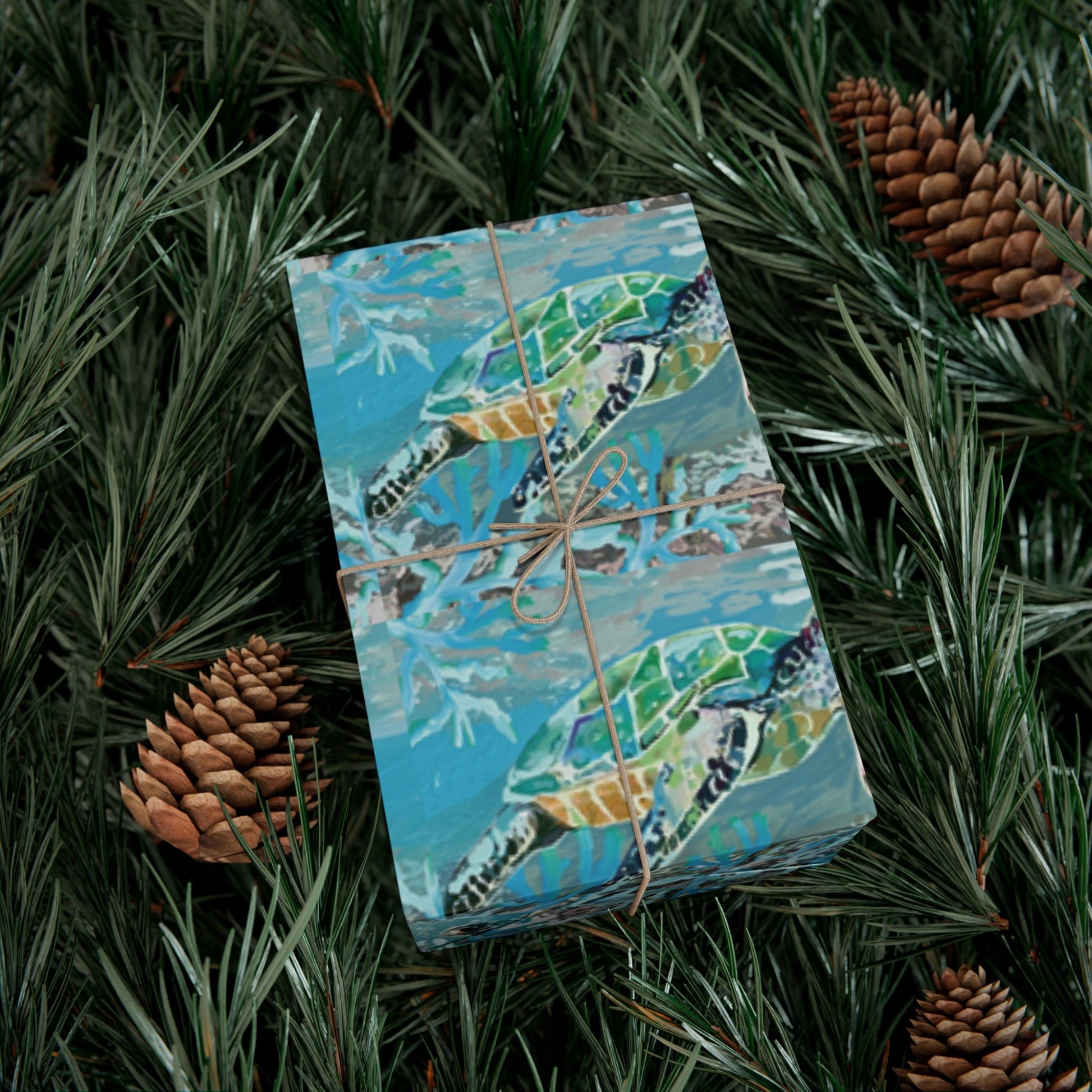 OKI Sea Turtle Gift Wrapping Papers - Blue Cava