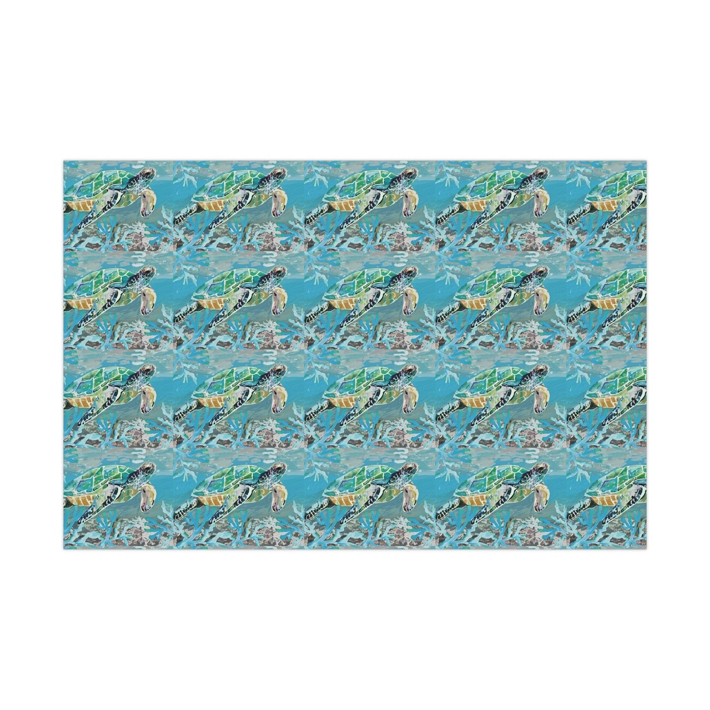 OKI Sea Turtle Gift Wrapping Papers - Blue Cava