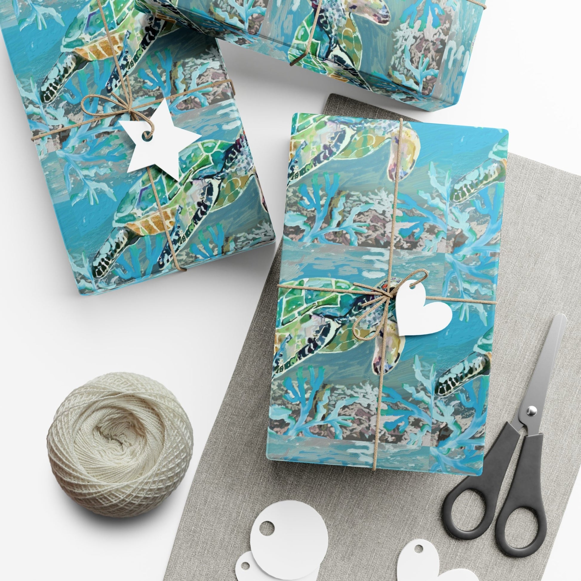 OKI Sea Turtle Gift Wrapping Papers - Blue Cava