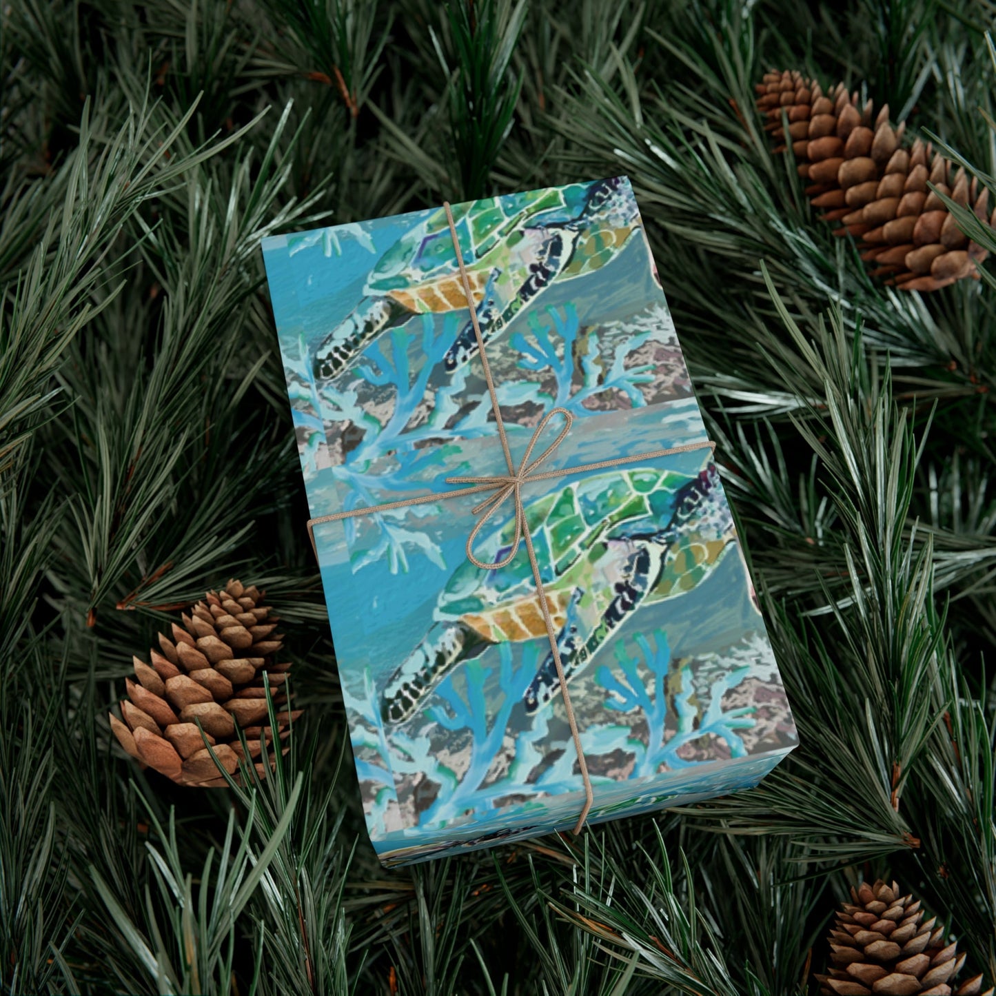 OKI Sea Turtle Gift Wrapping Papers - Blue Cava