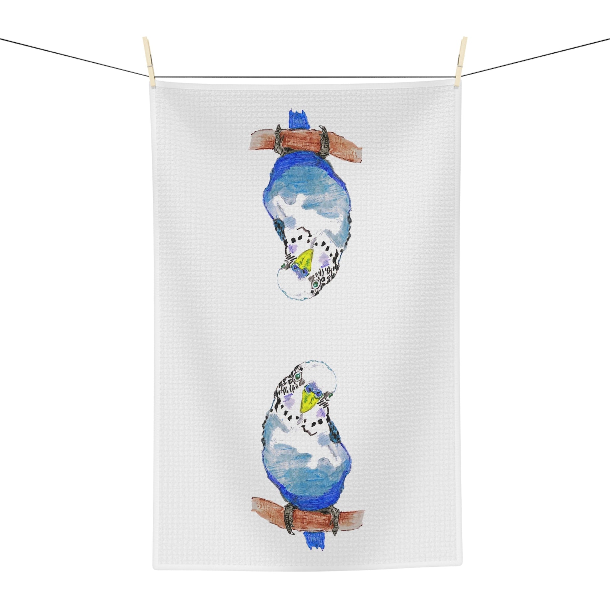 Parakeet Microfiber Tea Towel - Blue Cava