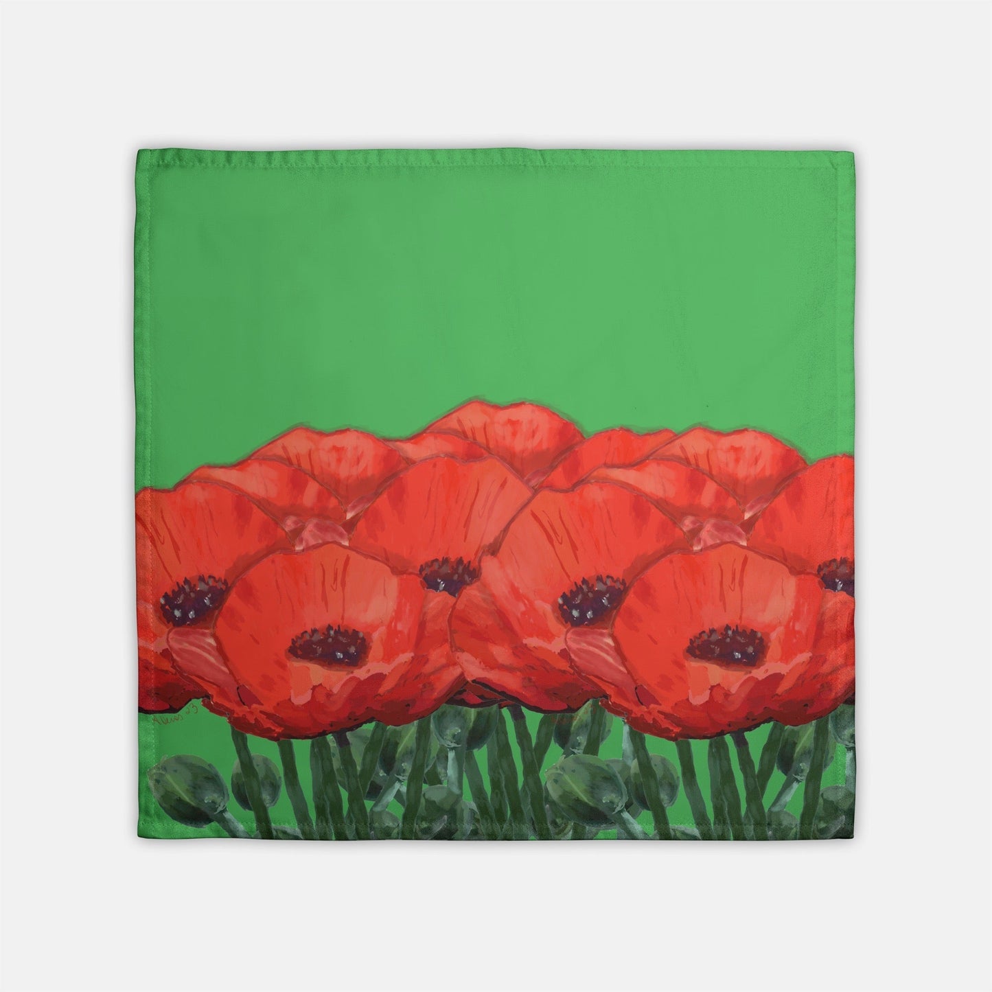 Poppies Cloth Napkin (Single) - Blue Cava