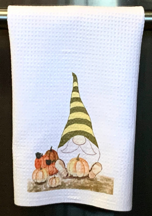 “Sawyer” Fall Gnome Microfiber Tea Towel - Blue Cava