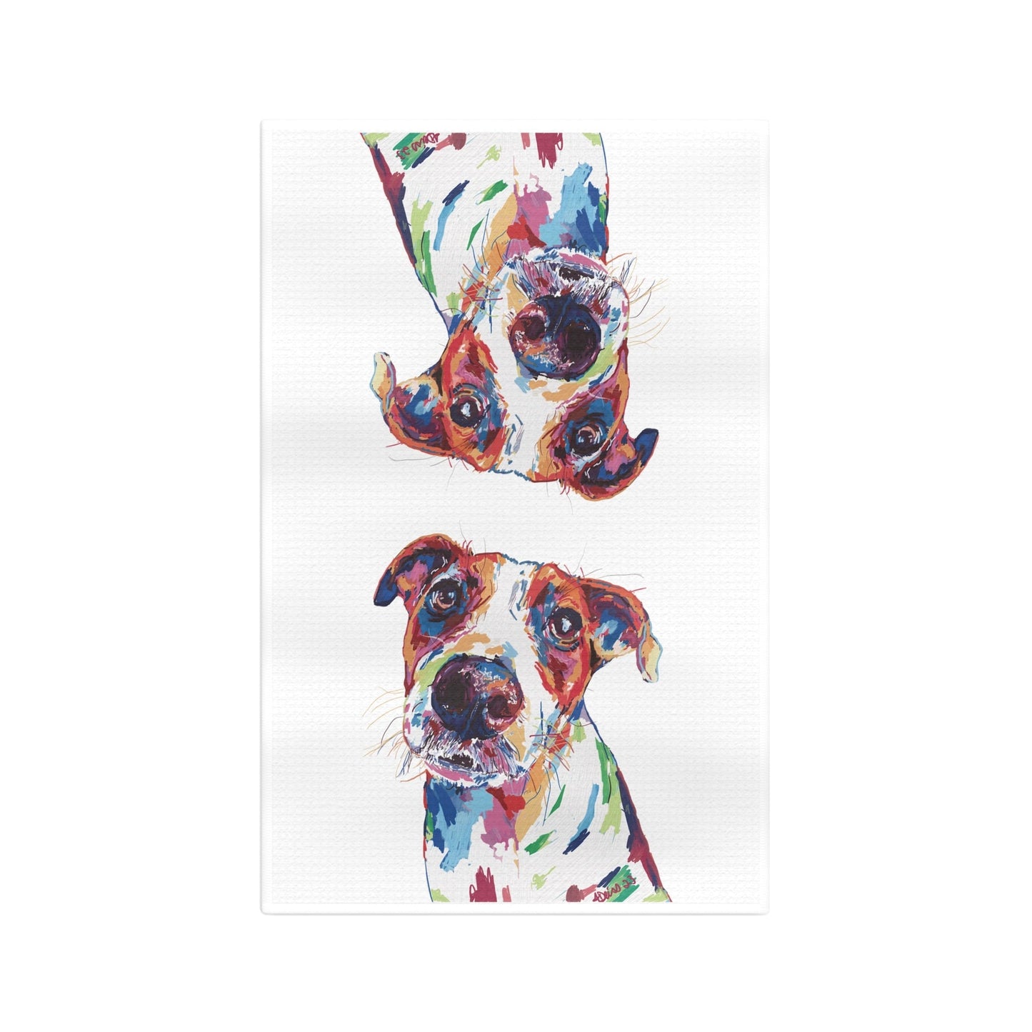 “Skipper” colorful Dog Microfiber Waffle Towel - Blue Cava